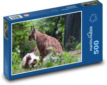Rysi hrající si v lese Puzzle 500 - 46x30 cm