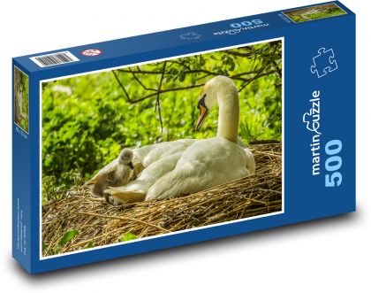 Schwan im Nest mit Baby - Puzzle - 500 Teile