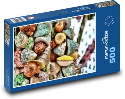 Farebné mušle z mora - Puzzle 500 dielikov, rozmer 46x30 cm 