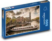 Lodní doprava v Amsterdamu Puzzle 500 - 46x30 cm