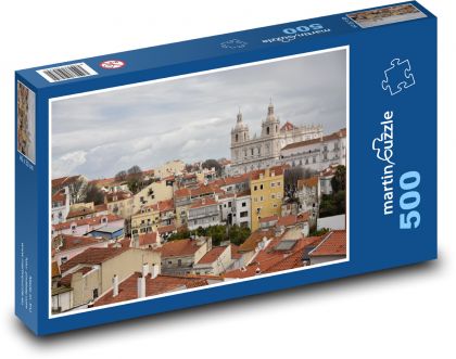 Lisabon - historická štvrť Alfama - Puzzle 500 dielikov, rozmer 46x30 cm 