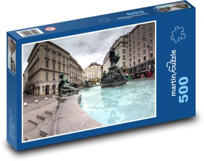 Viedeň - baroková fontána Donnerbrunnen - Puzzle 500 dielikov, rozmer 46x30 cm 