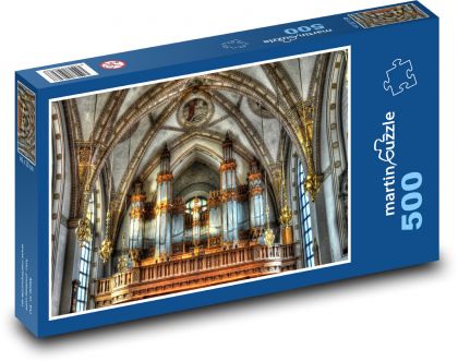 Church interior with organ - Puzzle of 500 pieces, size 46x30 cm 