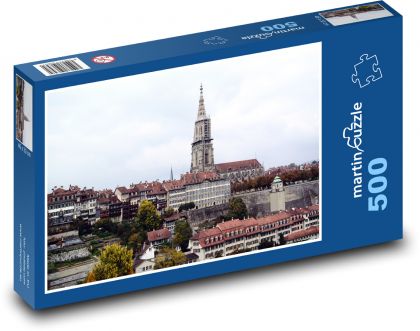 Švajčiarske historické mesto Bern - Puzzle 500 dielikov, rozmer 46x30 cm 