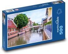 Thailändischer Kanal mit Brücke Puzzle 500 Teile - 46 x 30 cm