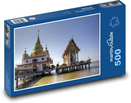 Thai temple on the water - Puzzle of 500 pieces, size 46x30 cm 