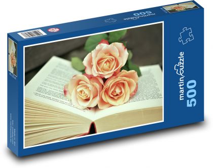 Rose, knihy - Puzzle 500 dielikov, rozmer 46x30 cm 