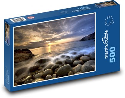 Zachód słońca nad morzem - Puzzle 500 elementów, rozmiar 46x30 cm
