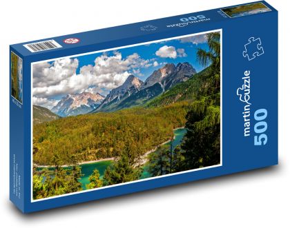 Rakousko - hory, jezero - Puzzle 500 dílků, rozměr 46x30 cm