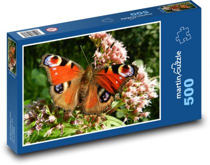 Pfauenaugenfalter auf einer Blume - Puzzle - 500 Teile