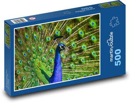 Páv s predĺženým chvostom - Puzzle 500 dielikov, rozmer 46x30 cm 