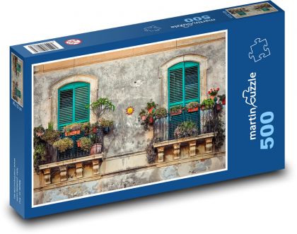 Taliansko, Benátky, balkón - Puzzle 500 dielikov, rozmer 46x30 cm 