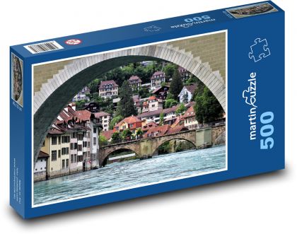 Bern, most, řeka - Puzzle 500 dílků, rozměr 46x30 cm