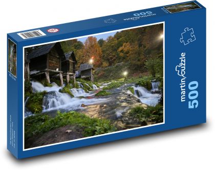 Mlyny na horskom potoku - Puzzle 500 dielikov, rozmer 46x30 cm 