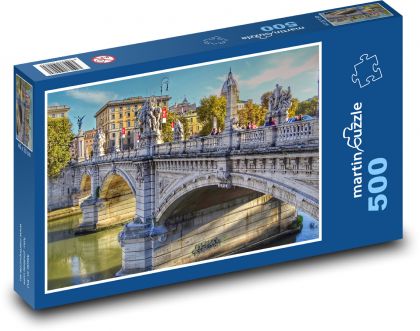 Itálie - Řím, most - Puzzle 500 dílků, rozměr 46x30 cm