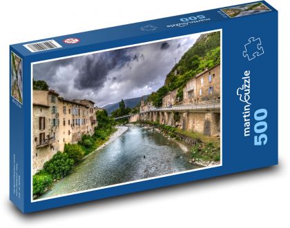 Francja, rzeka, miasto - Puzzle 500 elementów, rozmiar 46x30 cm