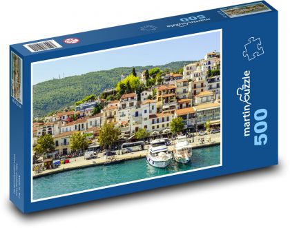 Řecko - Skiathos, přístav - Puzzle 500 dílků, rozměr 46x30 cm