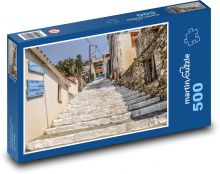 Schody v řeckém městečku Skopelos  Puzzle 500 dílků - 46 x 30 cm