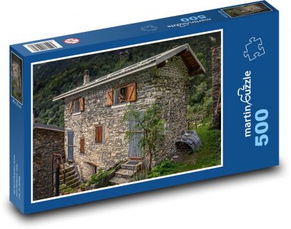 Itálie - Carnino, kamenný dům - Puzzle 500 dílků, rozměr 46x30 cm