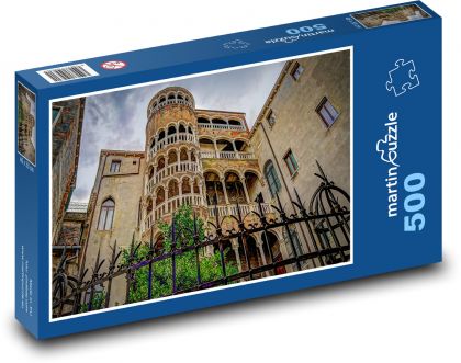 Itálie - Benátky, točité schody - Puzzle 500 dílků, rozměr 46x30 cm