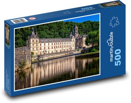 Francúzsko - Brantome, kláštor - Puzzle 500 dielikov, rozmer 46x30 cm 