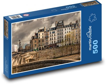 Parížske domy na nábreží Seiny - Puzzle 500 dielikov, rozmer 46x30 cm 