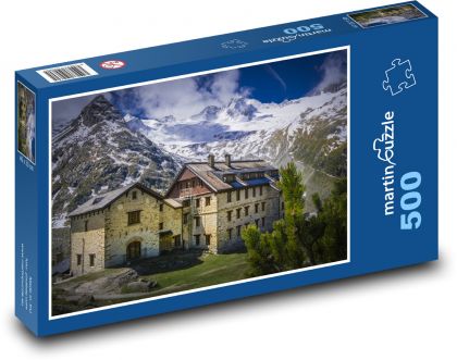 Horská chata Zillertal, Rakúsko - Puzzle 500 dielikov, rozmer 46x30 cm 