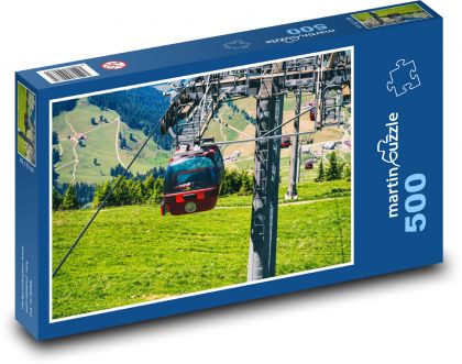 Rakousko - Alpy, lanovka - Puzzle 500 dílků, rozměr 46x30 cm
