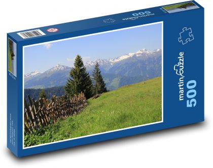 Rakousko - Alpy, hory, kopce - Puzzle 500 dílků, rozměr 46x30 cm