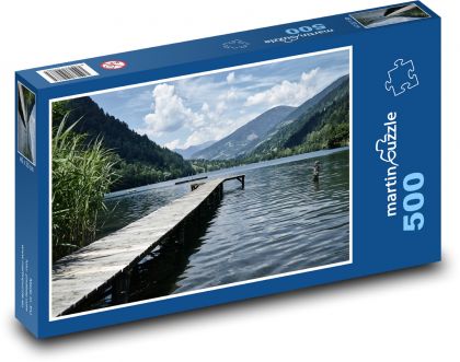 Alpské horské jazero - Puzzle 500 dielikov, rozmer 46x30 cm 