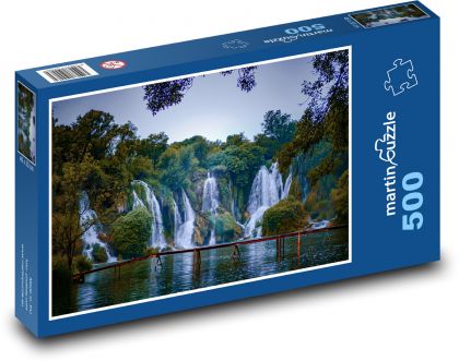 Příroda - vodopád - Puzzle 500 dílků, rozměr 46x30 cm