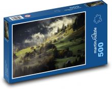 Hory v Itálii před bouřkou Puzzle 500 - 46x30 cm