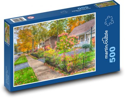 Podzim ve městě - Puzzle 500 dílků, rozměr 46x30 cm