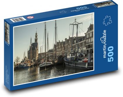 Holandsko - přístav - Puzzle 500 dílků, rozměr 46x30 cm