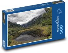 Horské jezero na Novém Zélandu Puzzle 500 - 46x30 cm