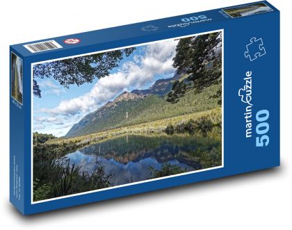 Nový Zéland - Mirror Lake - Puzzle 500 dílků, rozměr 46x30 cm