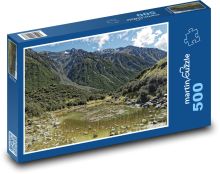 Mountain valley with pond, New Zealand Puzzle of 500 pieces - 46 x 30 cm 