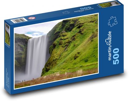 Islandský vodopád Skógafoss - puzzle 500 dílků