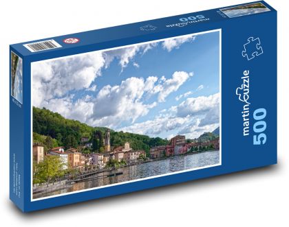 Jezioro Porto Ceresio - Włochy - Puzzle 500 elementów, rozmiar 46x30 cm