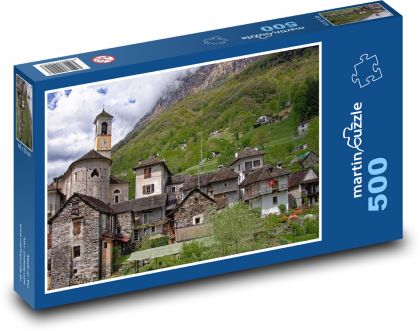 Švýcarsko - Ticino - Puzzle 500 dílků, rozměr 46x30 cm