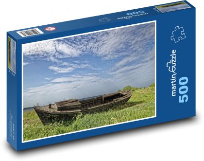 Verlassenes Boot am Ufer - Puzzle - 500 Teile