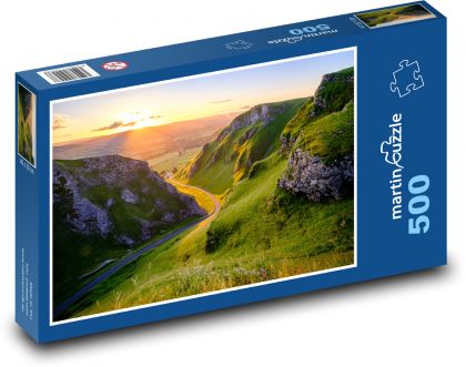 Sunset over the valley - Puzzle of 500 pieces, size 46x30 cm 