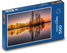 Západ slnka nad jazerom Puzzle 500 dielikov - 46 x 30 cm