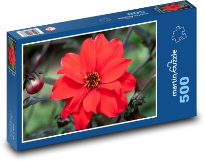 Červená květina - Puzzle 500 dílků, rozměr 46x30 cm