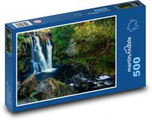 Rzeka w lesie z wodospadem Puzzle 500 elementów - 46x30 cm