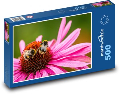 Pszczoła, kwiat - Puzzle 500 elementów, rozmiar 46x30 cm