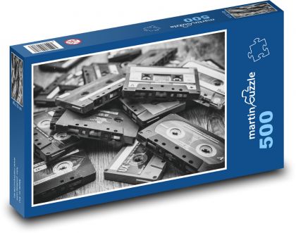 Retro kazety - Puzzle 500 dílků, rozměr 46x30 cm