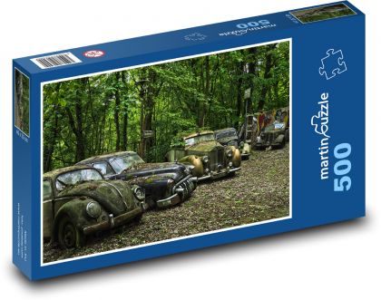 Autovraky v lese - Puzzle 500 dielikov, rozmer 46x30 cm 