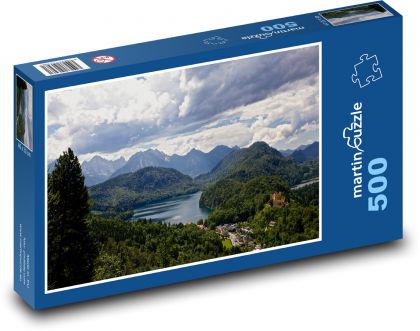 Příroda, hory, jezero - Puzzle 500 dílků, rozměr 46x30 cm
