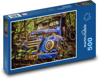 Verlassener alter LKW im Wald - Puzzle - 500 Teile
